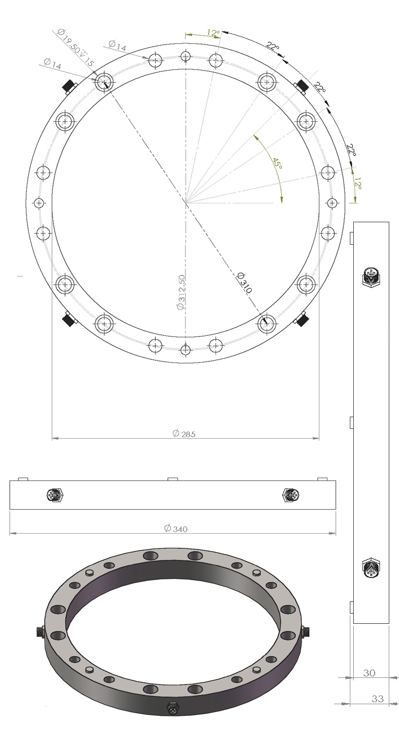 PSCO-10t獨(dú)立四通道/三向力傳感器客戶定制化